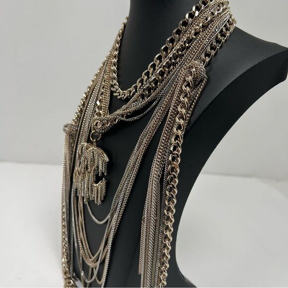 Chanel CC Multilayer  Metal Necklace Choker With Box - Picture 10 of 11